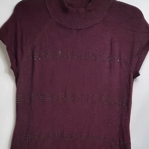 Apt 9 Women's Bodycon Sweater Dress Large Burgundy Short Sleeve Pullover… - Picture 7 of 8